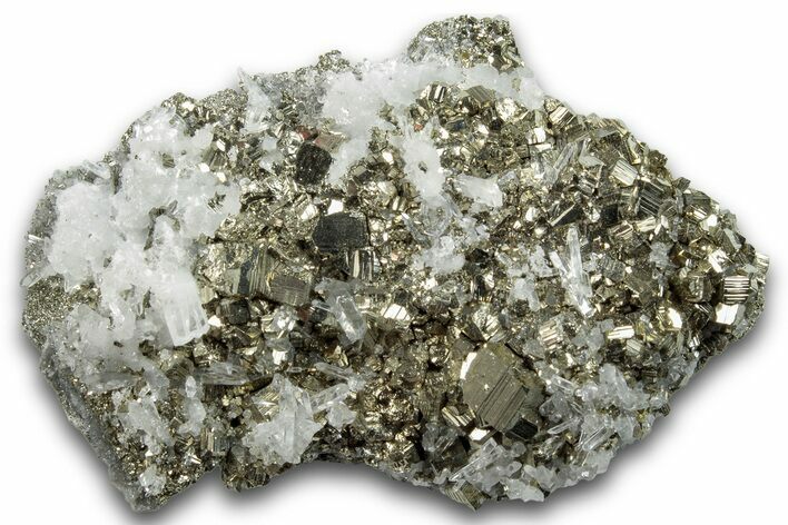 Shimmering Striated Pyrite & Quartz - Peru #258465
